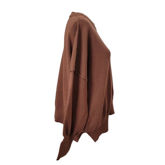 Efan Size L Chocolate Brown Oversized Drop Shoulder Sweater, Exc. Used Cond. - Picture 8 of 15